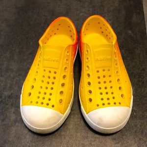 Native Sneakers. Size 10. Ombré Yellow and Orange.